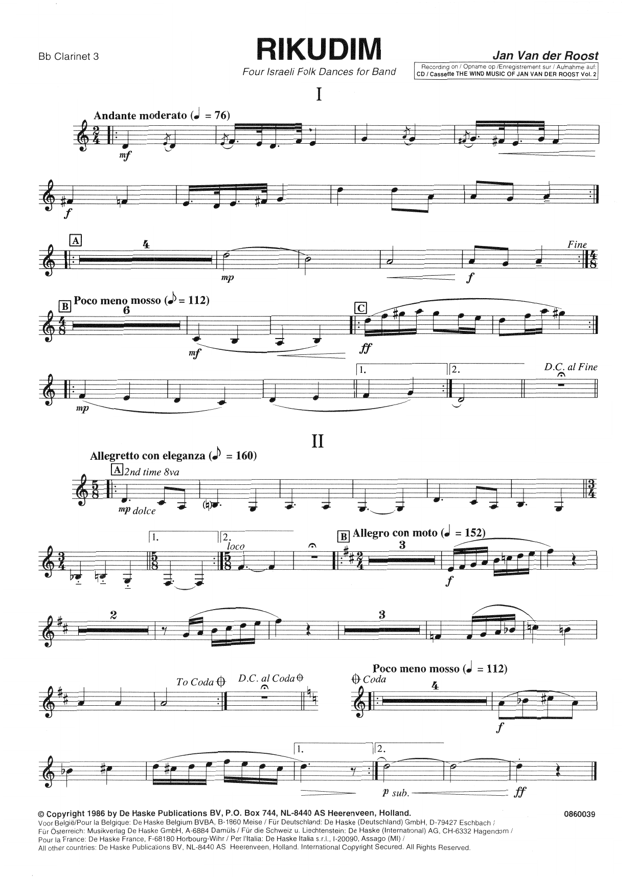 Rikudim - Bb Clarinet 3