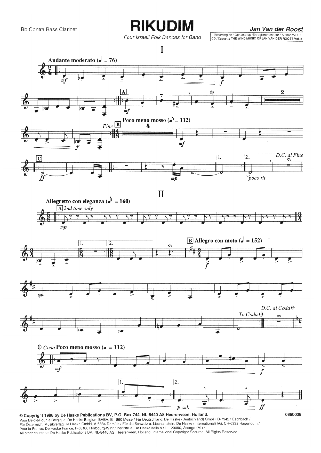 Rikudim - Bb Contra Bass Clarinet