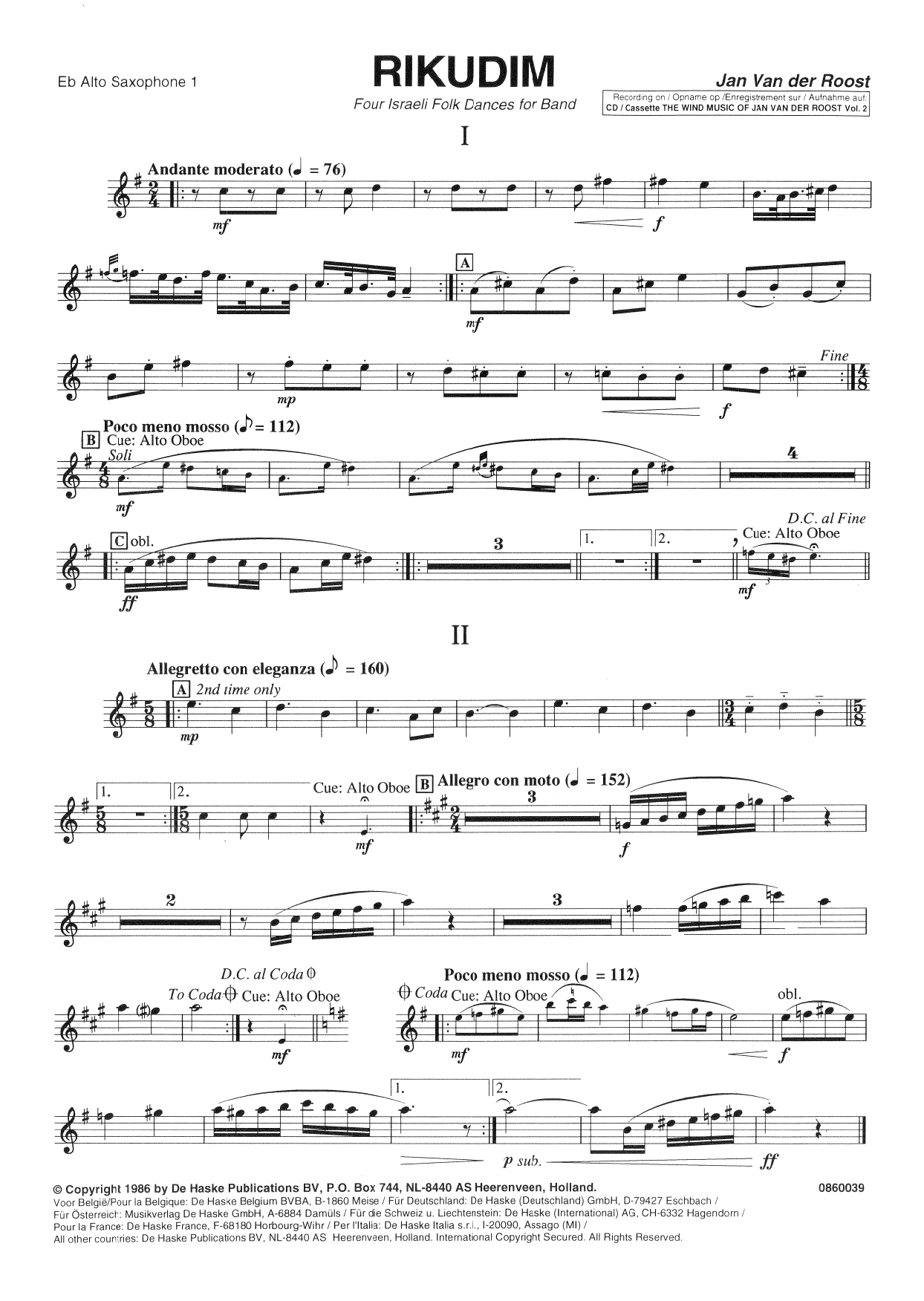 Rikudim - Eb Alto Saxophone 1