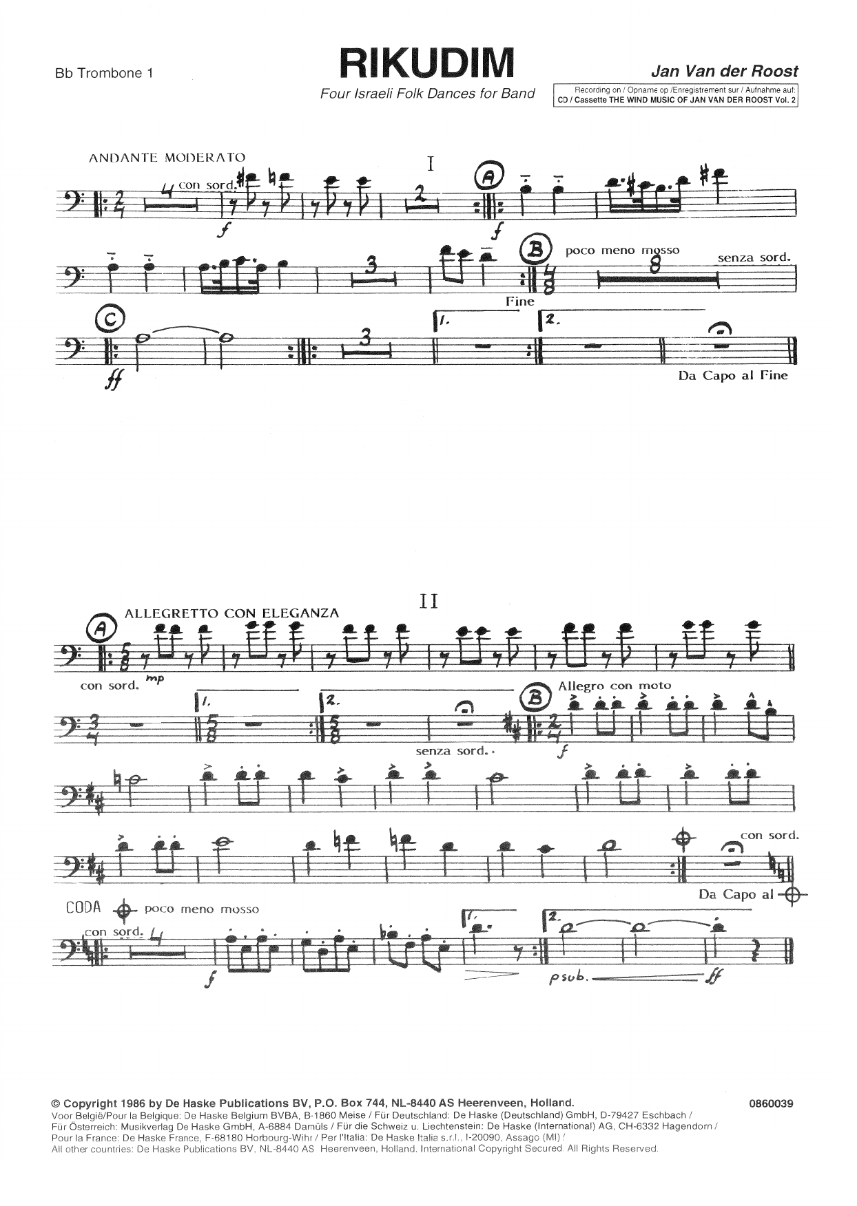 Rikudim - Bb Trombone 1 B.C.