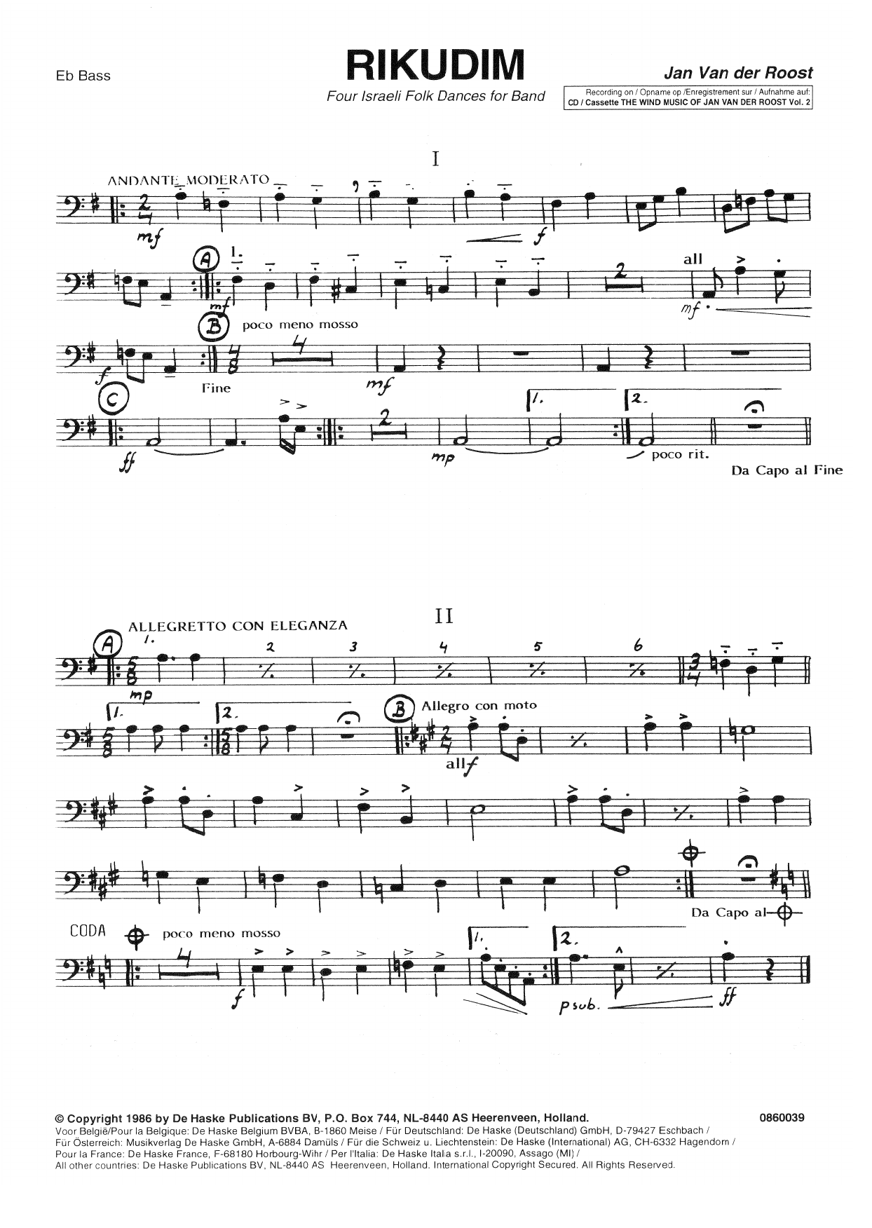 Rikudim - Eb Bass B.C.