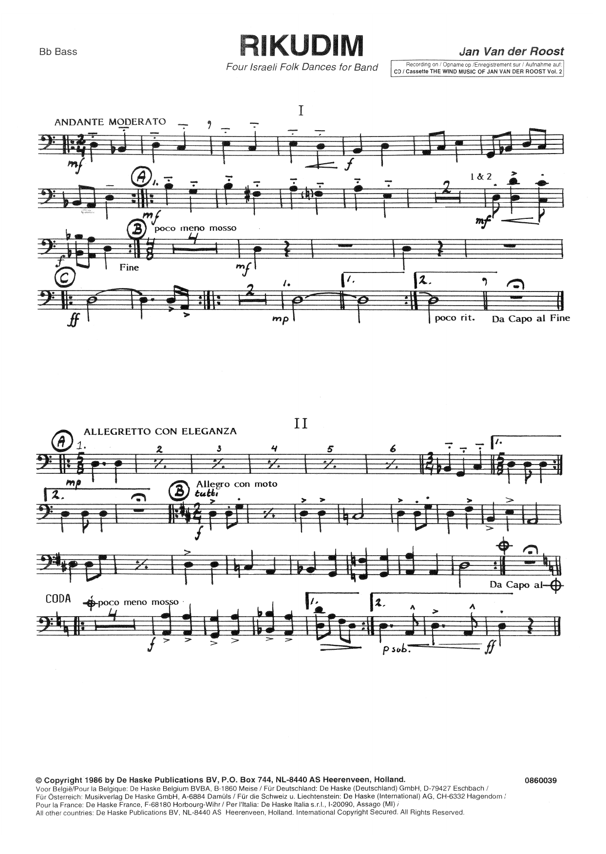 Rikudim - Bb Bass B.C.