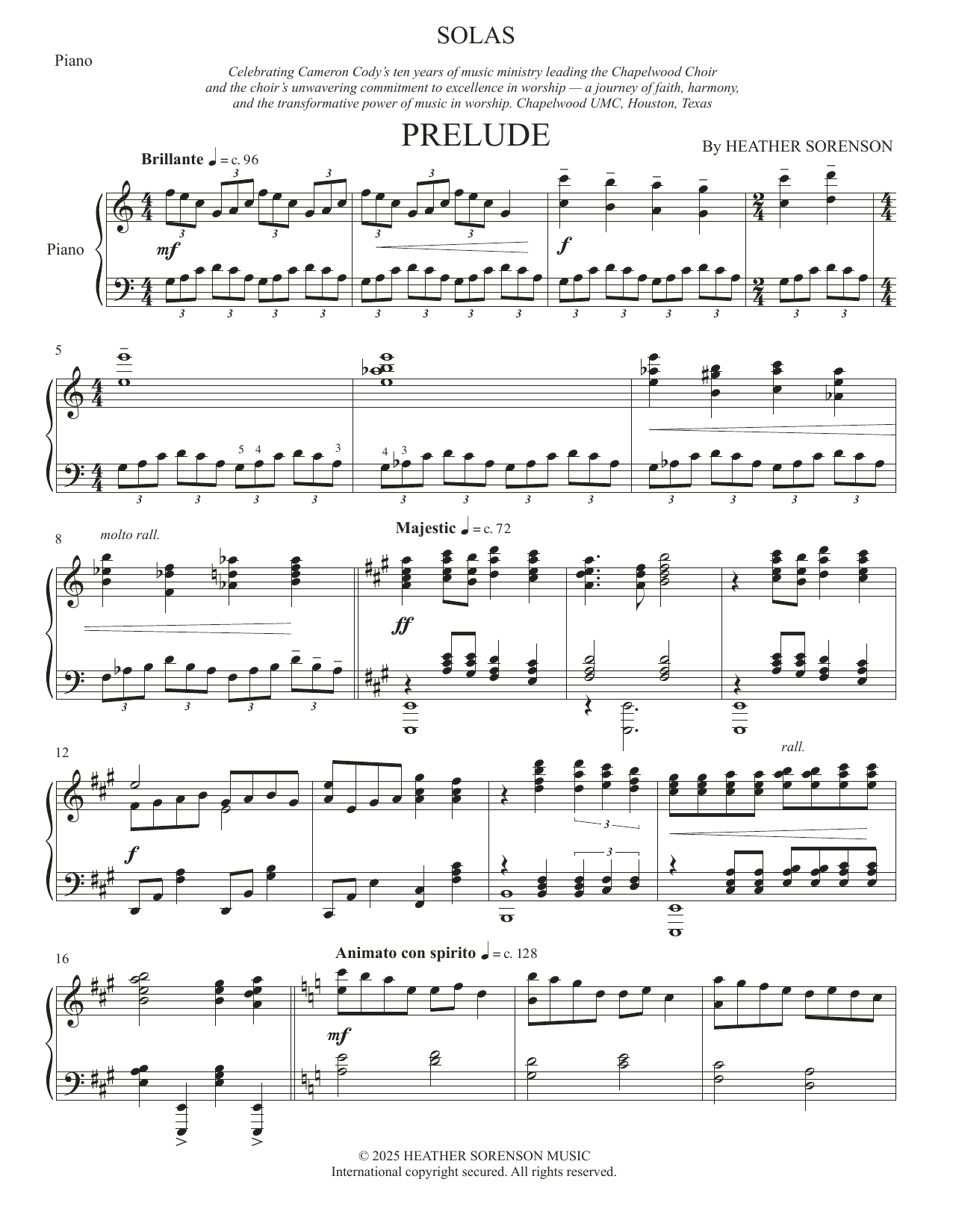 Solas (Chamber Orchestra) - Piano