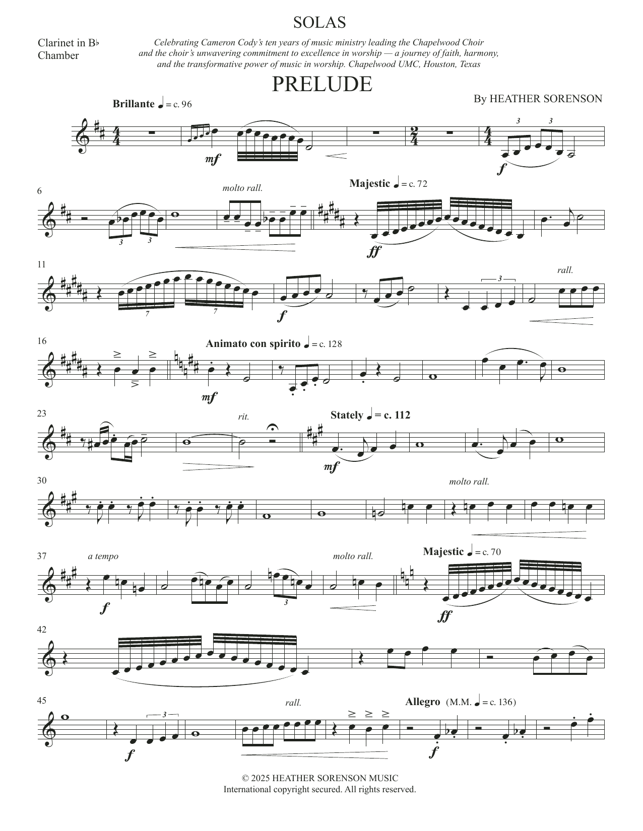 Solas (Chamber Orchestra) - Bb Clarinet