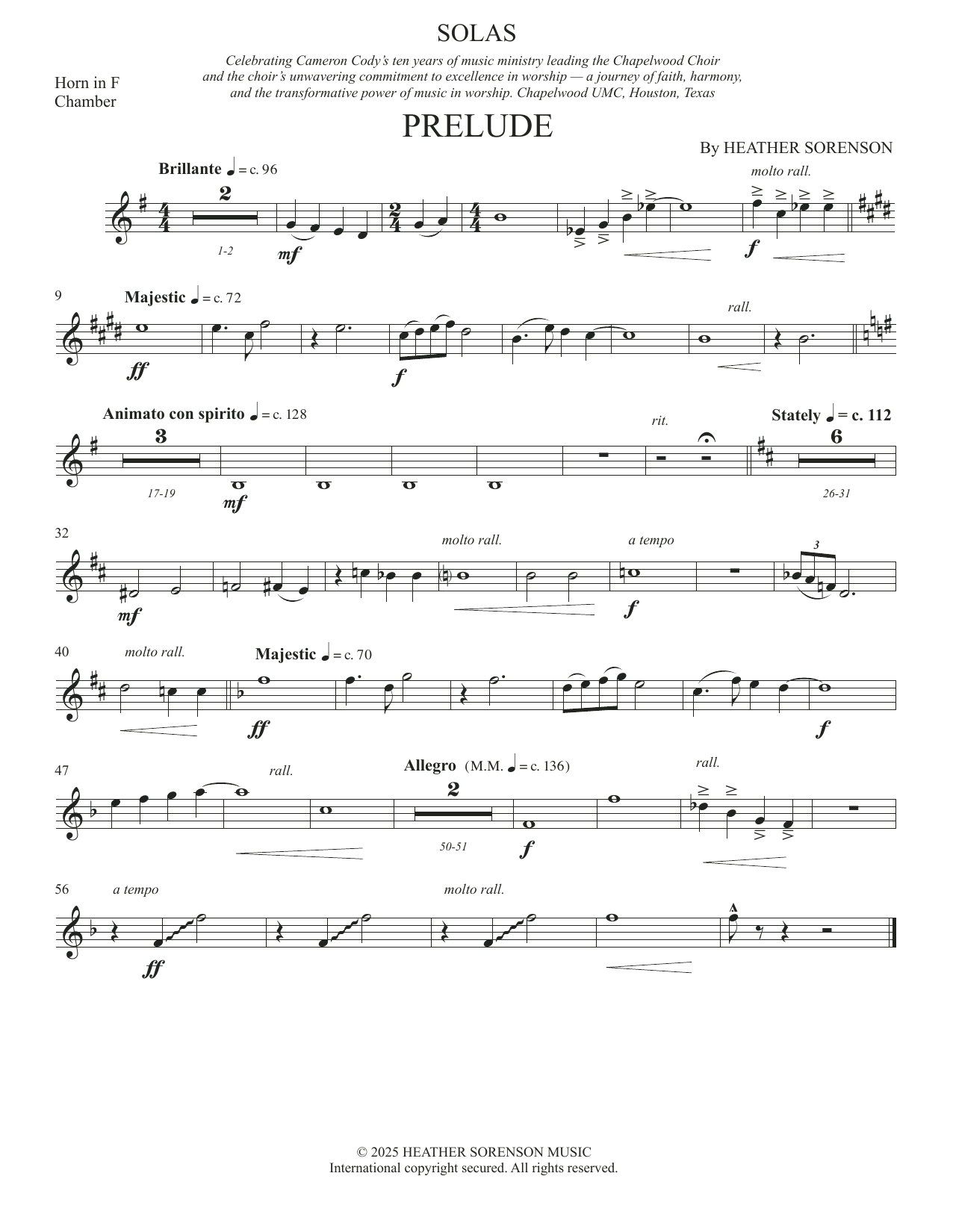 Solas (Chamber Orchestra) - Horn in F