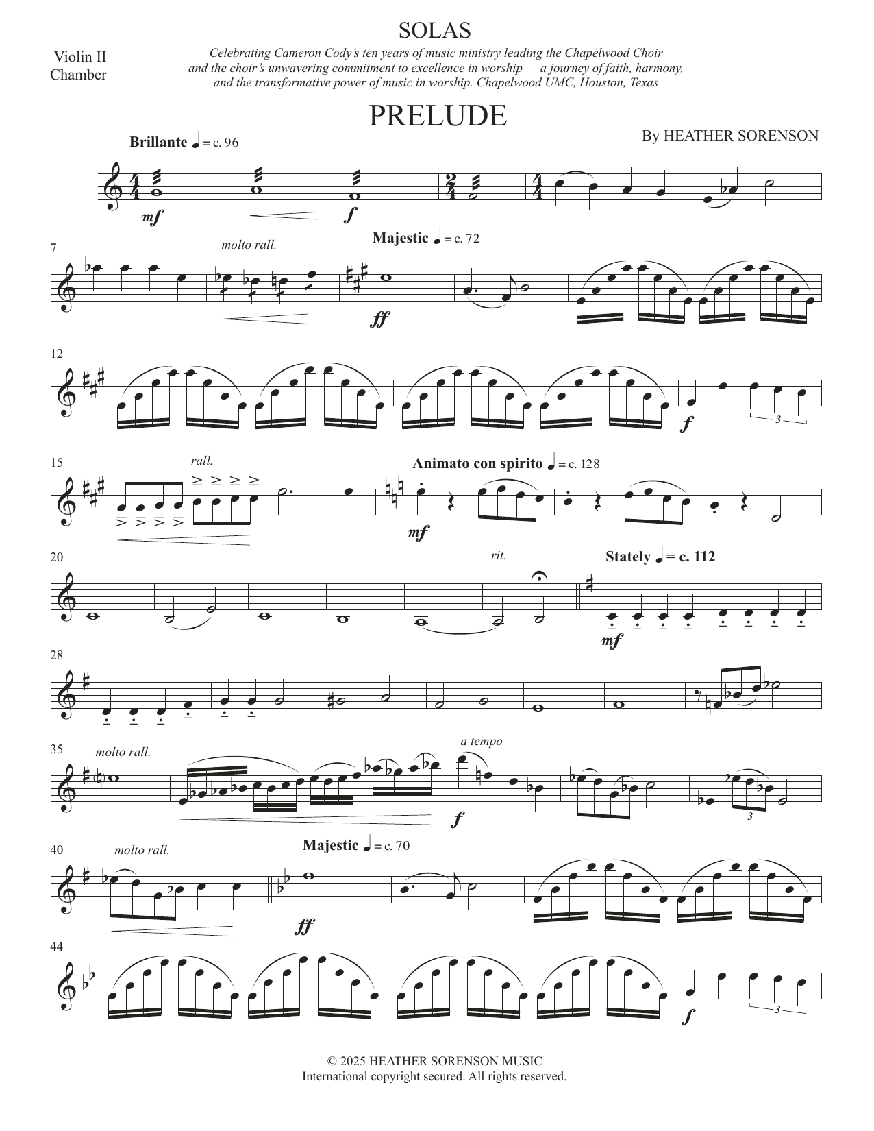 Solas (Chamber Orchestra) - Violin 2