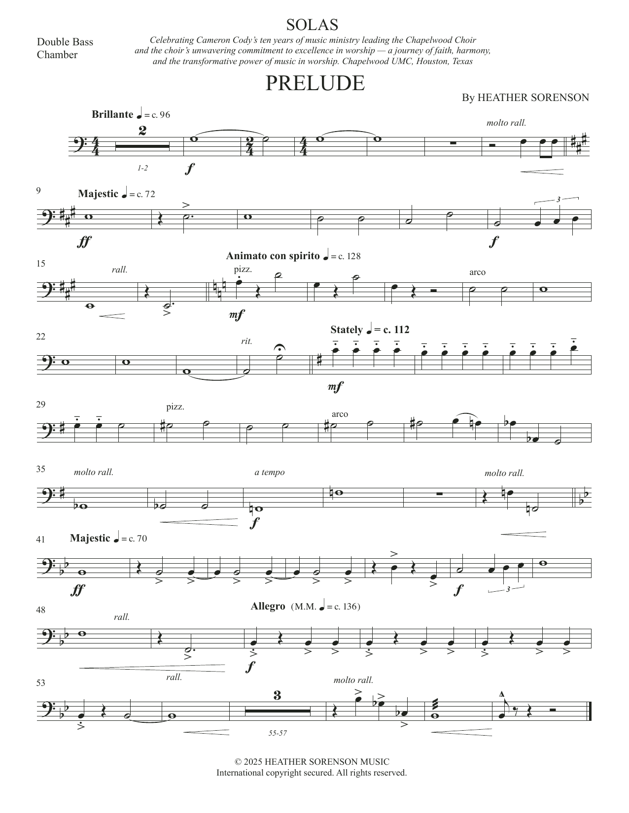 Solas (Chamber Orchestra) - Double Bass