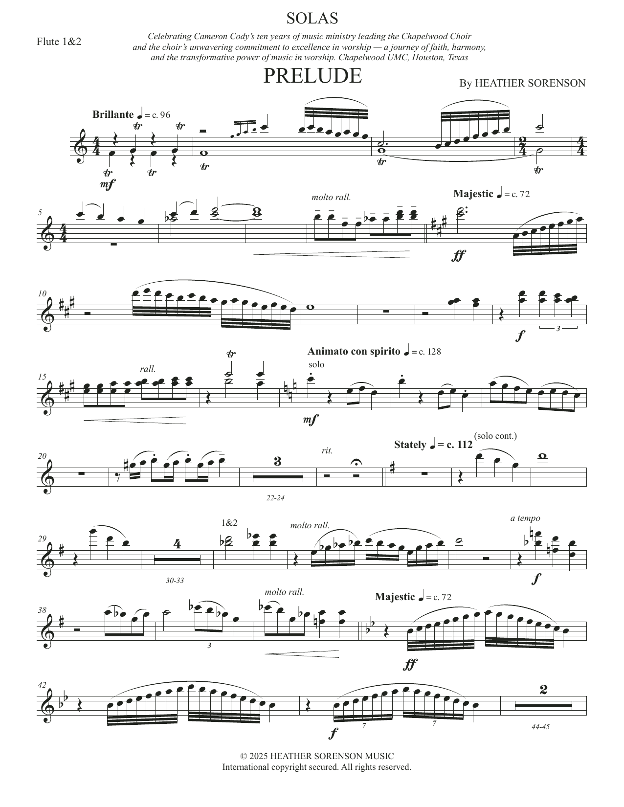 Solas (Full Orchestra) - Flute 1 & 2