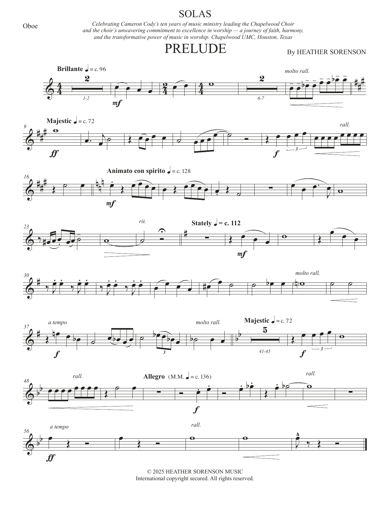 Solas (Full Orchestra) - Oboe