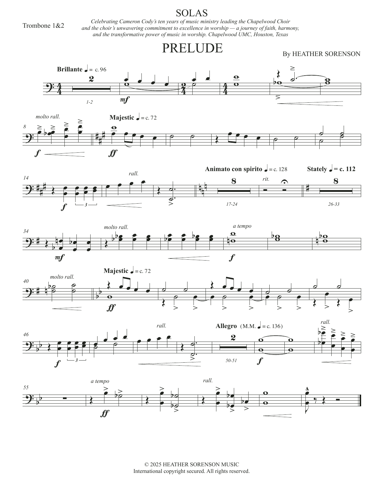 Solas (Full Orchestra) - Trombone 1 & 2