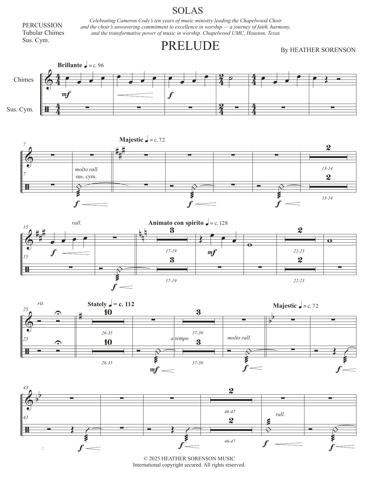 Solas (Full Orchestra) - Percussion