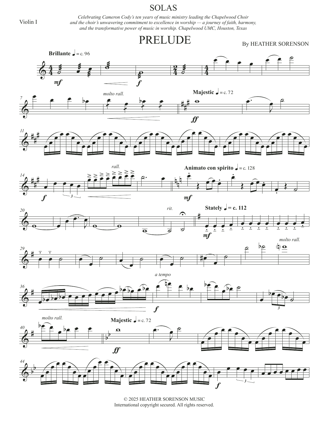 Solas (Full Orchestra) - Violin 1