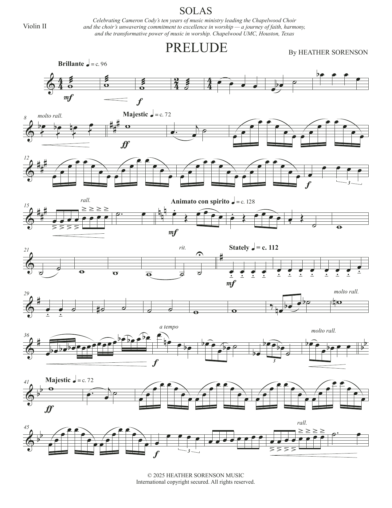 Solas (Full Orchestra) - Violin 2