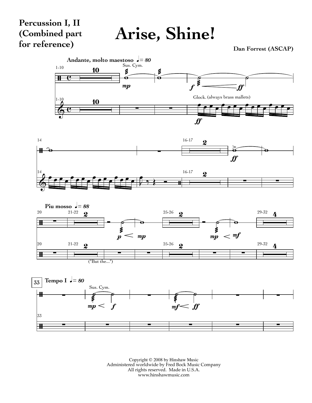 Arise, Shine - Percussion 1 2: Choral Instrumental Pak