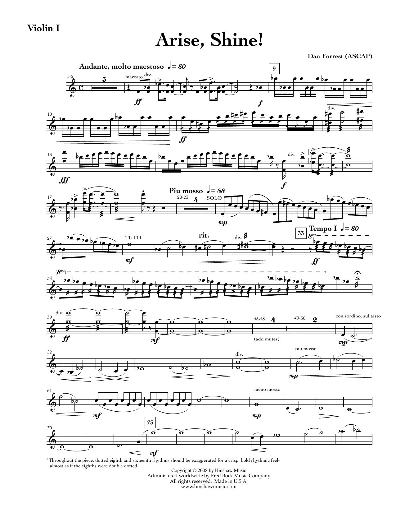 Arise, Shine - Violin II: Choral Instrumental Pak