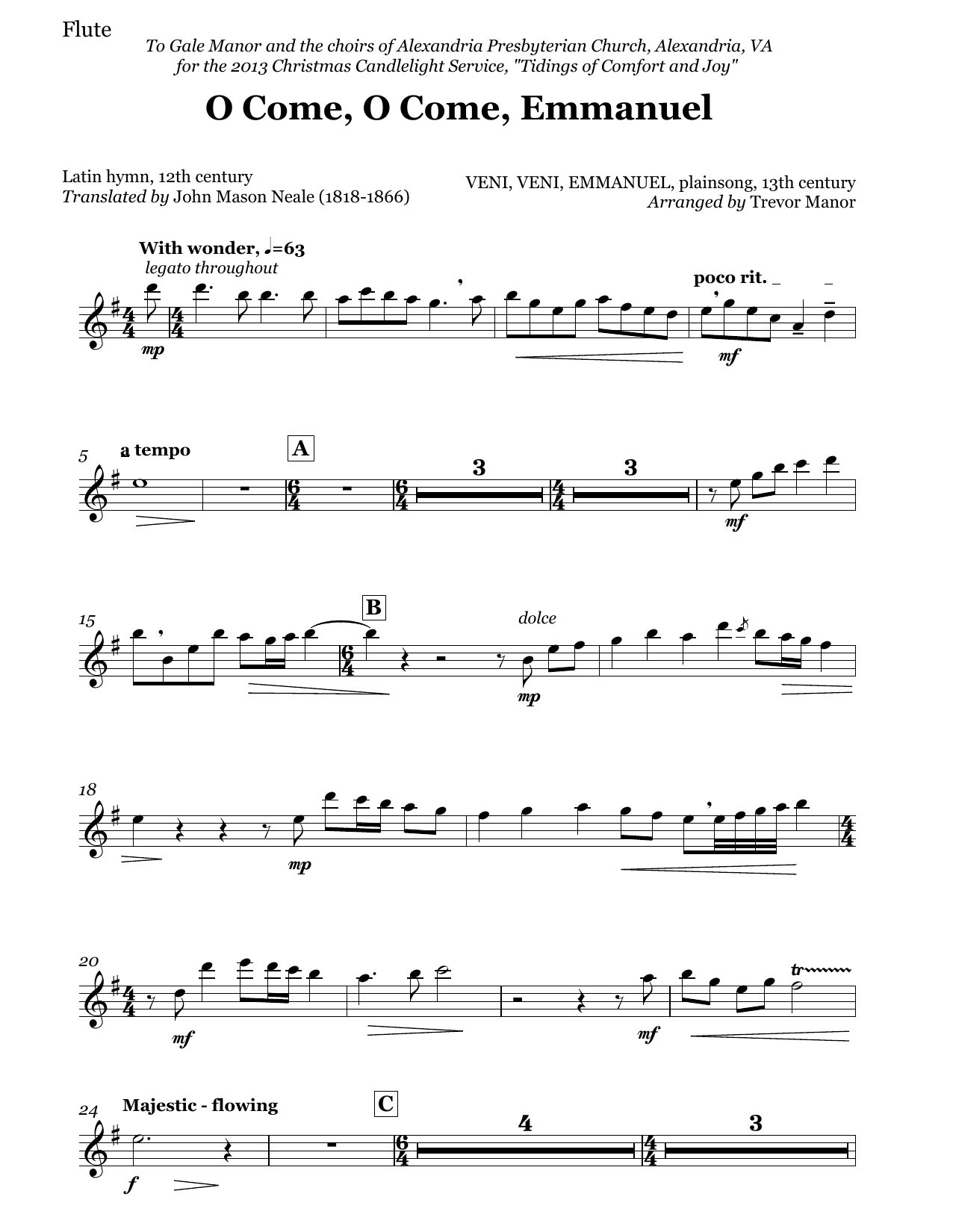 O Come, O Come, Emmanuel - Flute: Choral Instrumental Pak