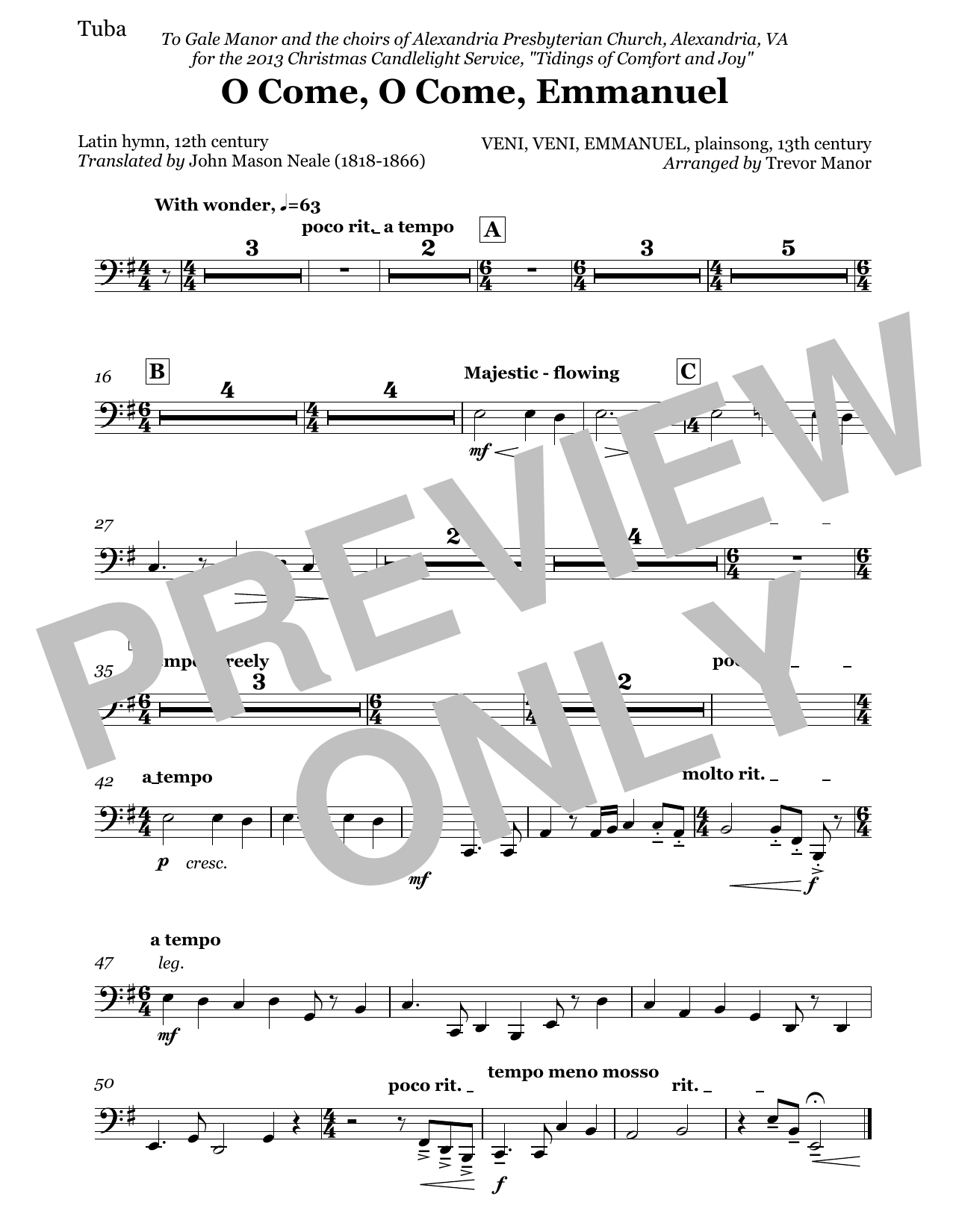 O Come, O Come, Emmanuel - Tuba: Choral Instrumental Pak
