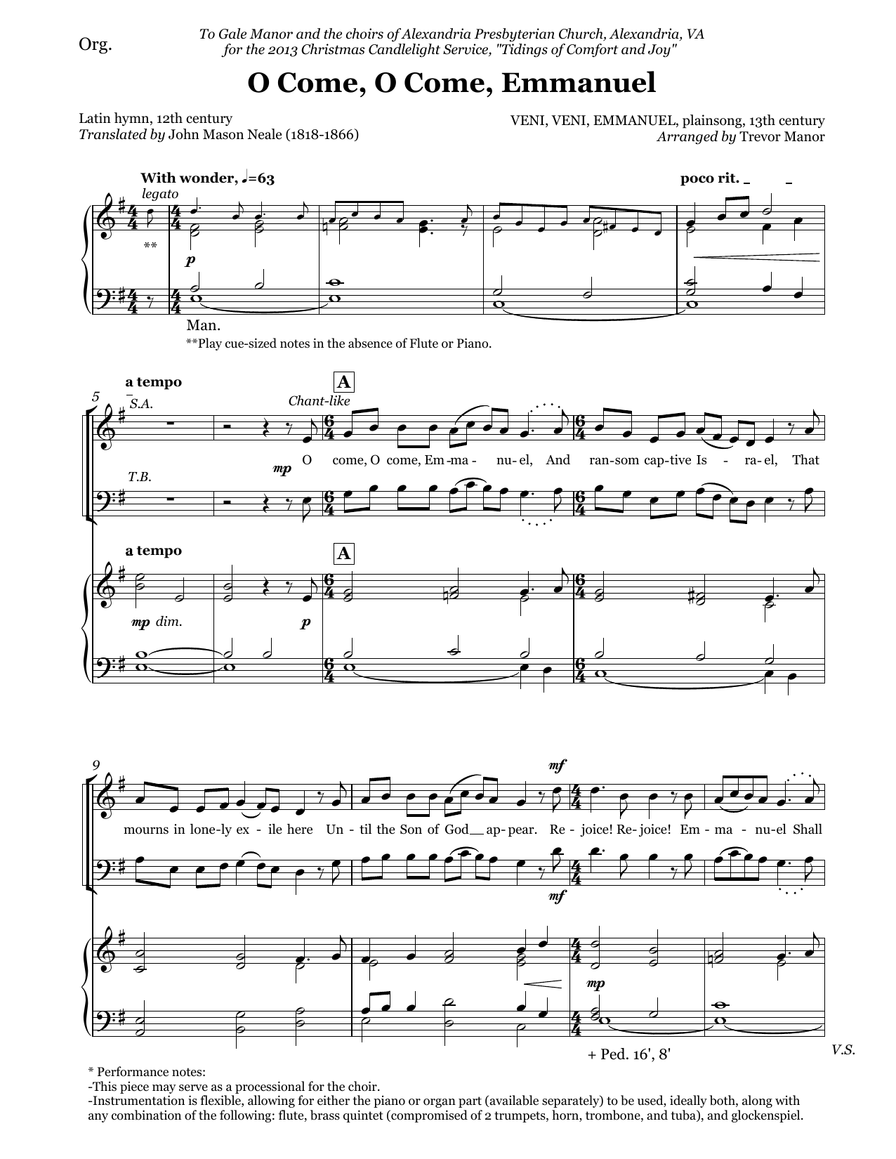 O Come, O Come, Emmanuel - Organ: Choral Instrumental Pak