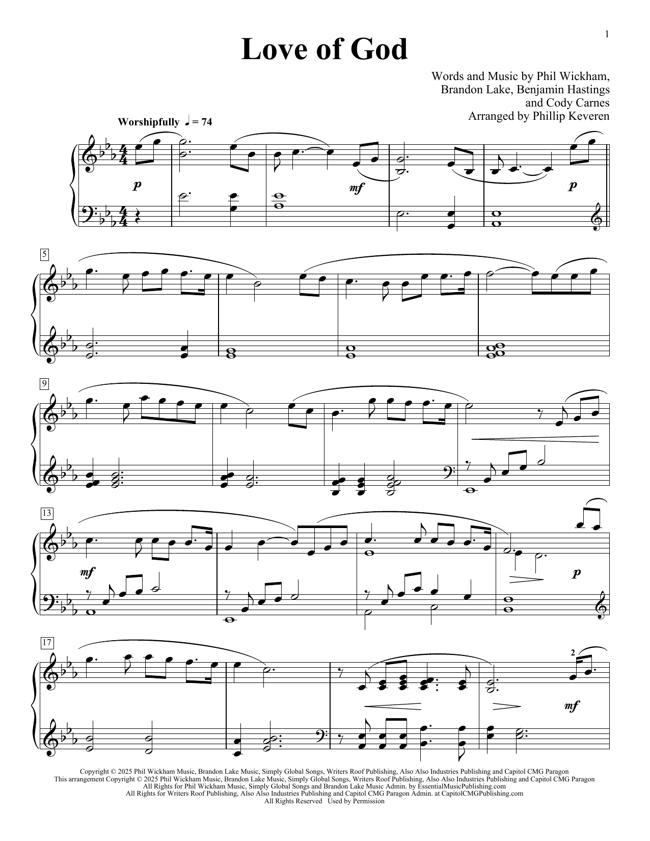 Love Of God (arr. Phillip Keveren)