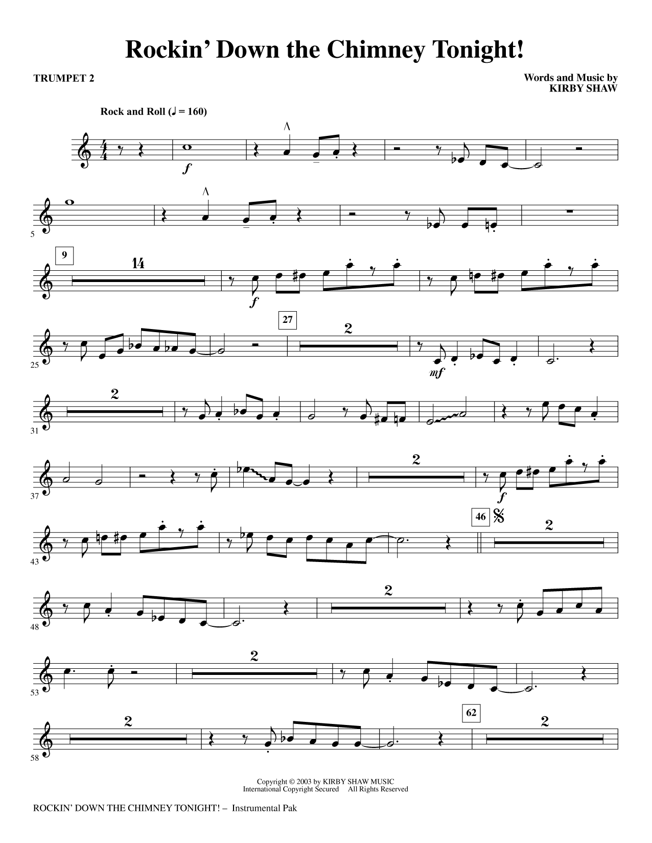 Rockin' Down The Chimney Tonight! - Bb Trumpet 2