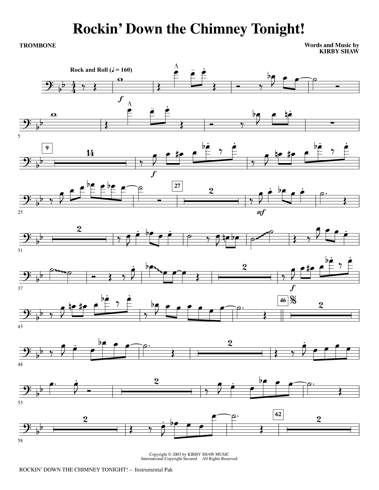 Rockin' Down The Chimney Tonight! - Trombone