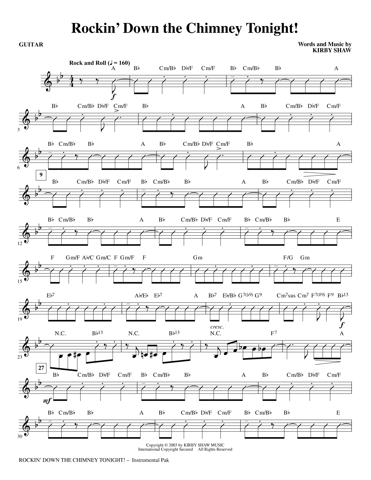 Rockin' Down The Chimney Tonight! - Guitar