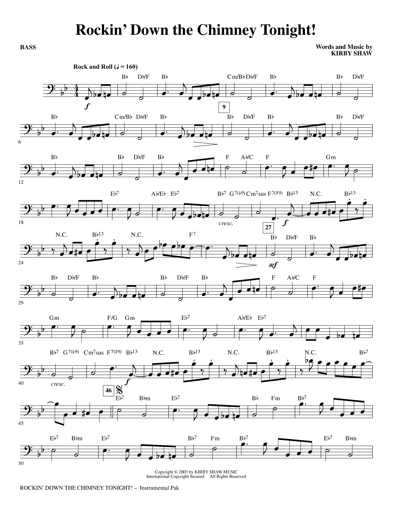 Rockin' Down The Chimney Tonight! - Bass