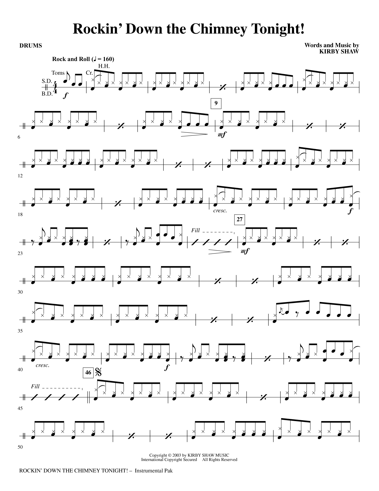 Rockin' Down The Chimney Tonight! - Drums