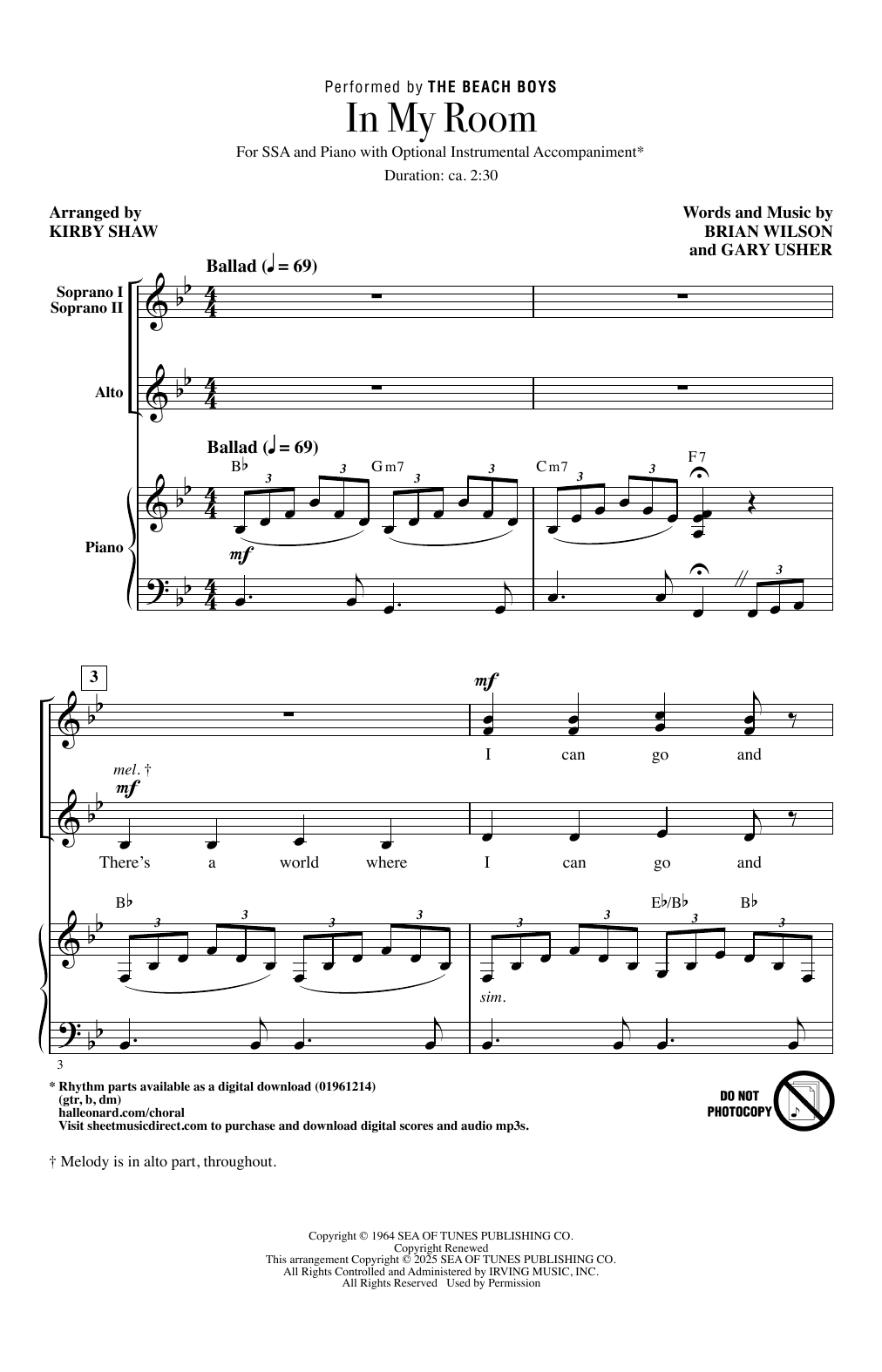 In My Room (arr. Kirby Shaw)