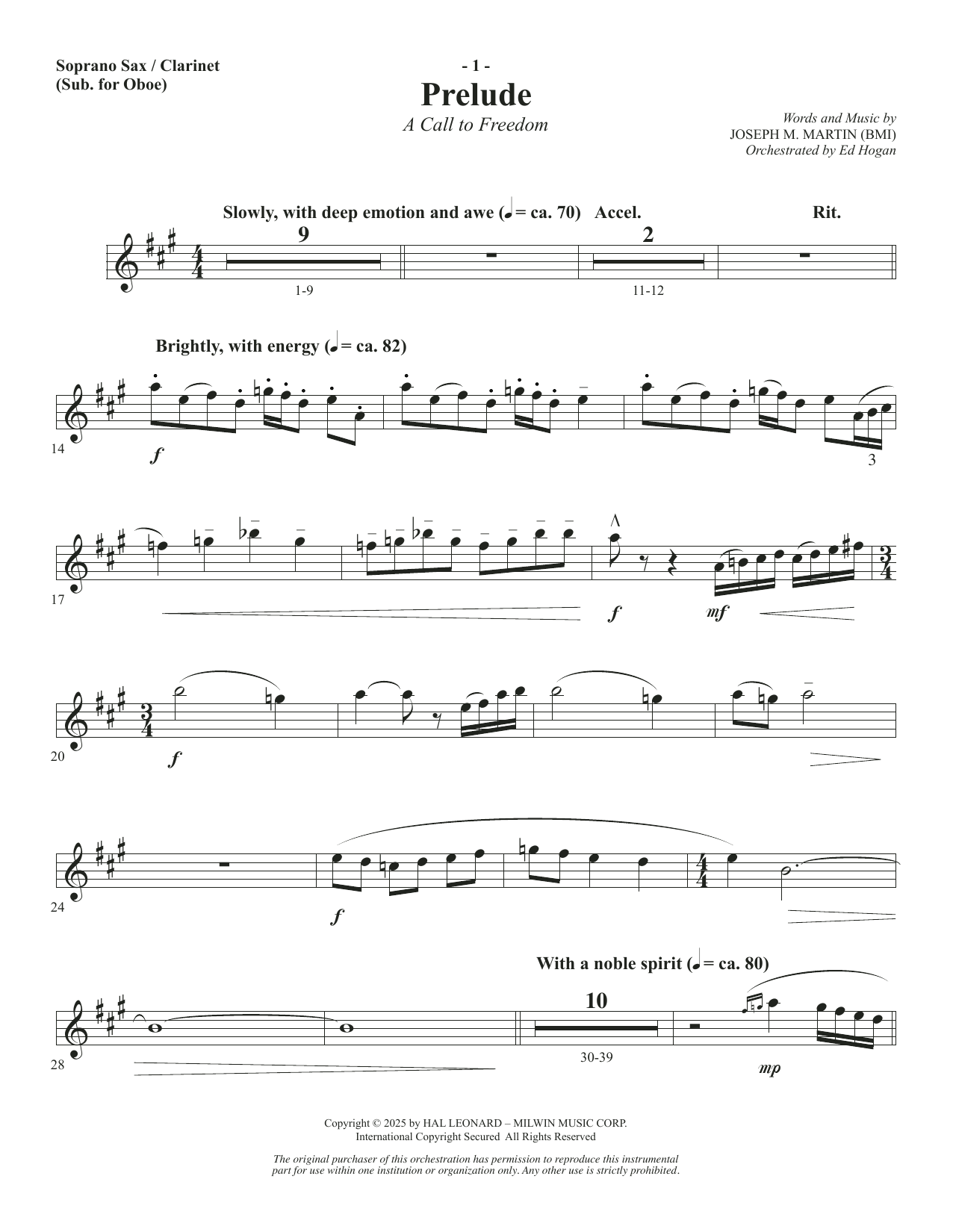 The Four Freedoms - Soprano Sax/Clarinet(sub oboe)