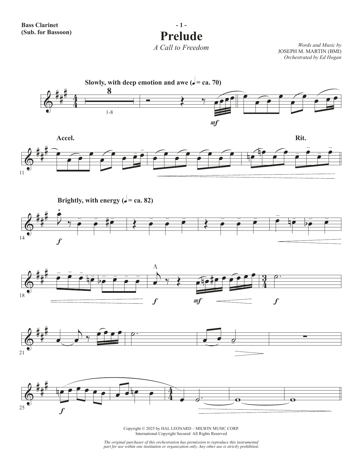 The Four Freedoms - Bass Clarinet (sub. Bassoon)