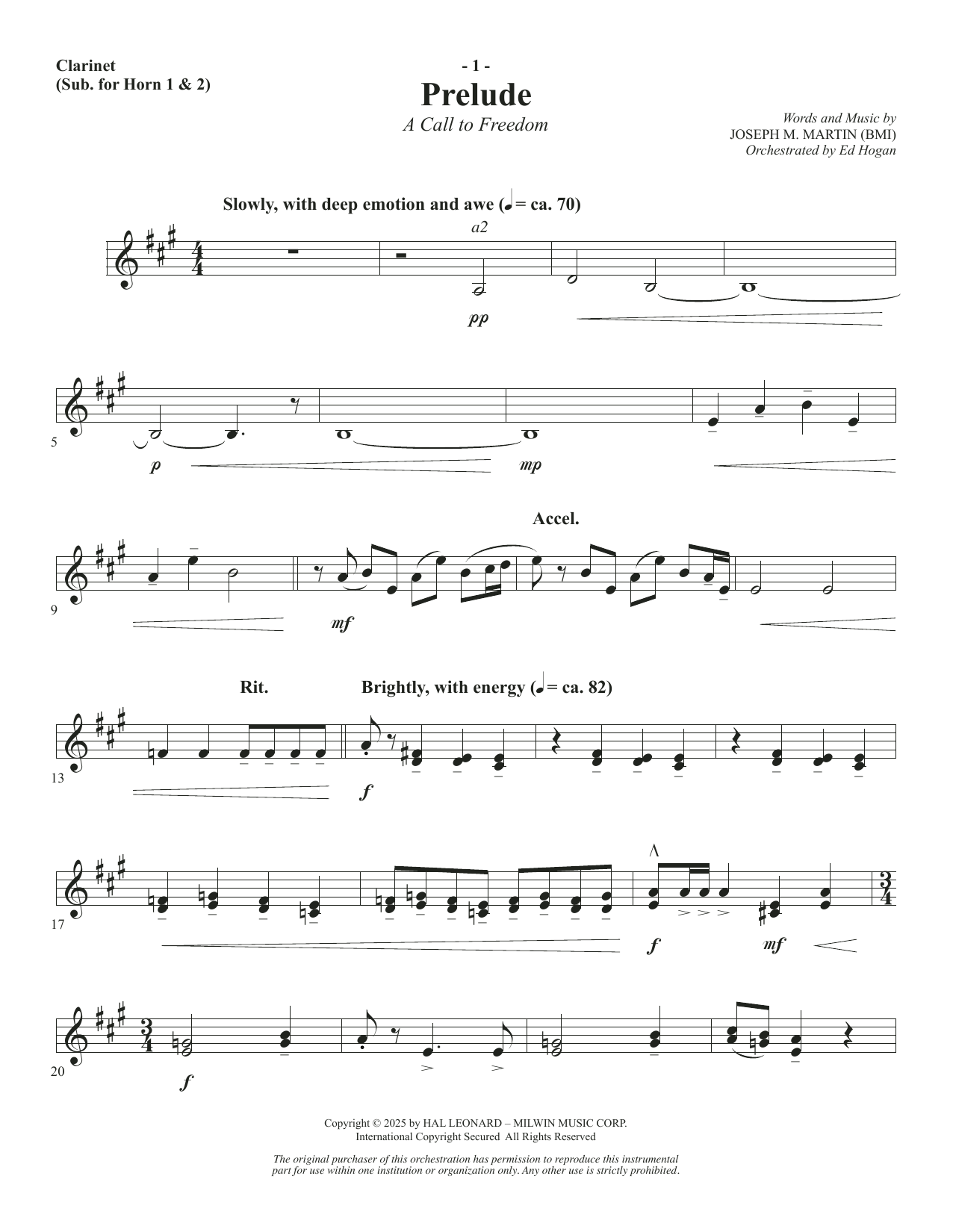 The Four Freedoms - Clarinet (sub. Horn 1-2)