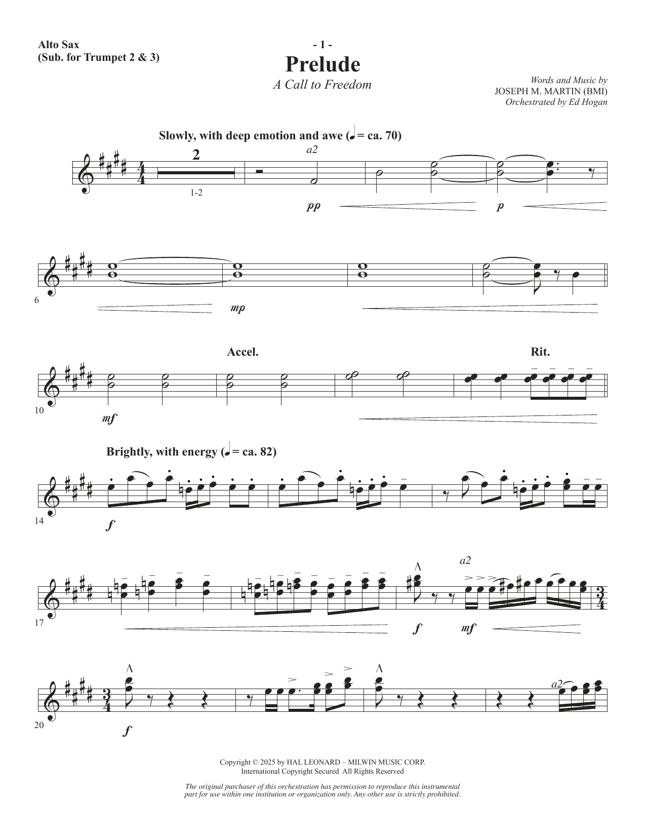 The Four Freedoms - Alto Sax (sub. Trumpet 1-2)