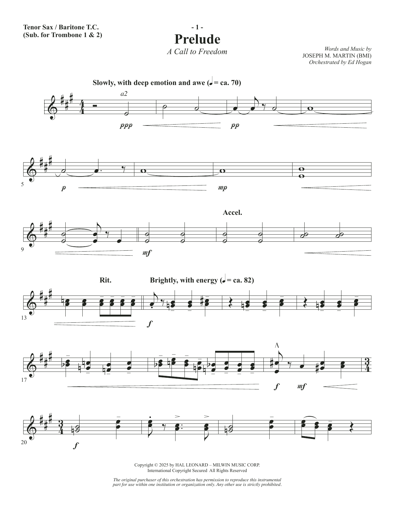 The Four Freedoms - Tenor Sax/BariTC (sub Tbn 1-2)