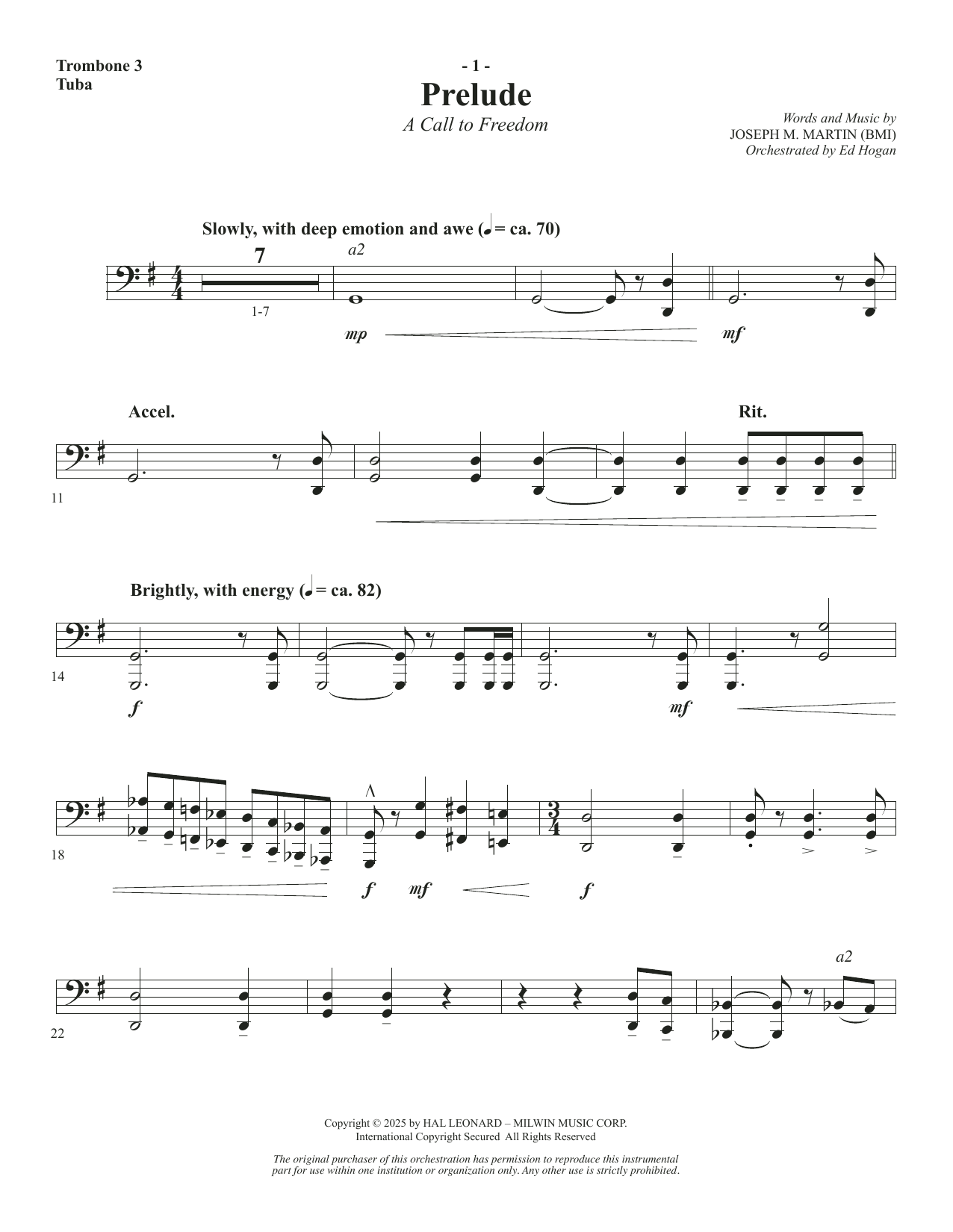 The Four Freedoms - Trombone 3/Tuba