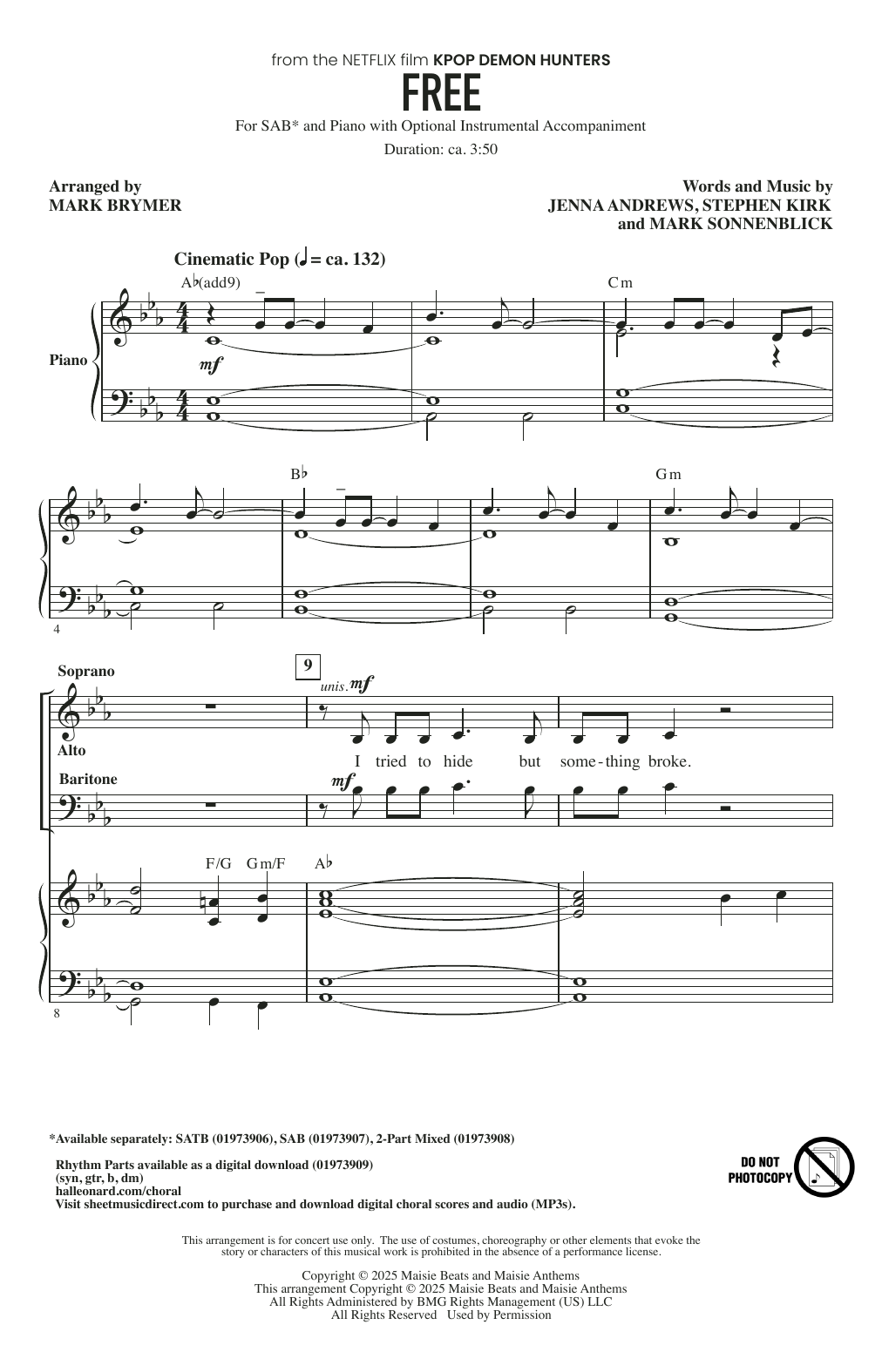 Free (from KPop Demon Hunters) (arr. Mark Brymer)