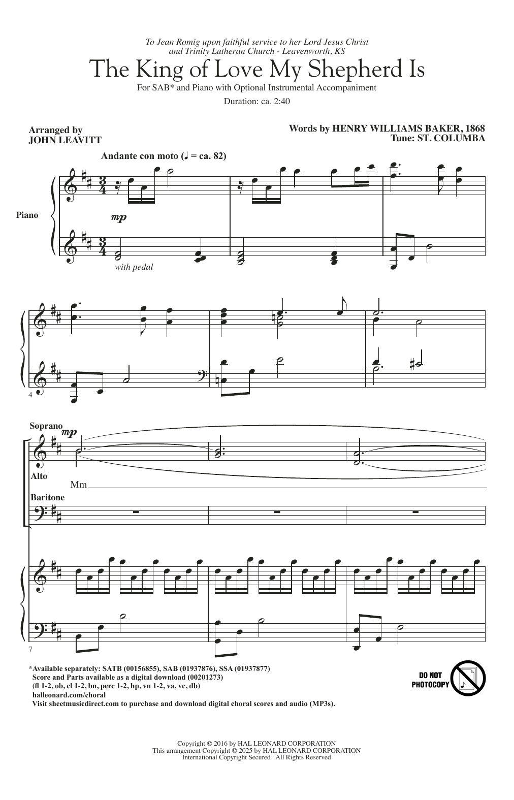 The King Of Love My Shepherd Is (arr. John Leavitt)