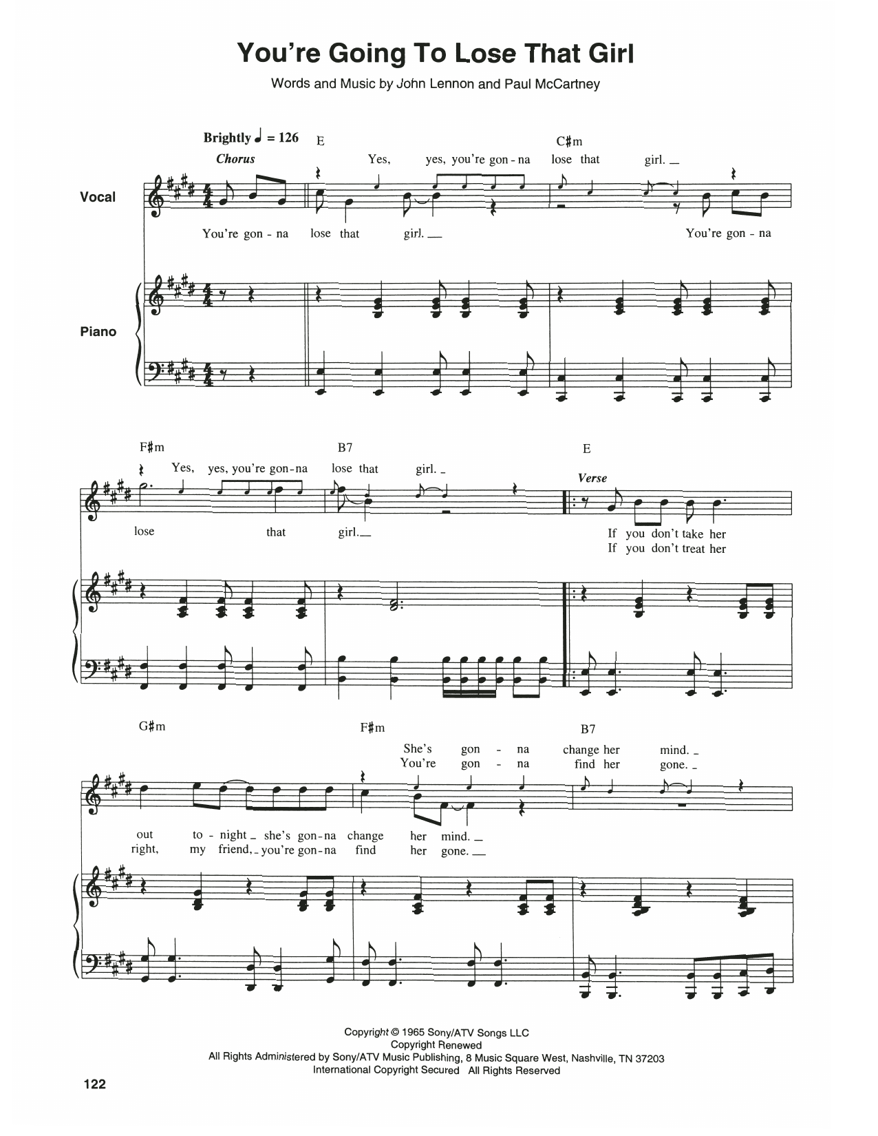 You're Going To Lose That Girl