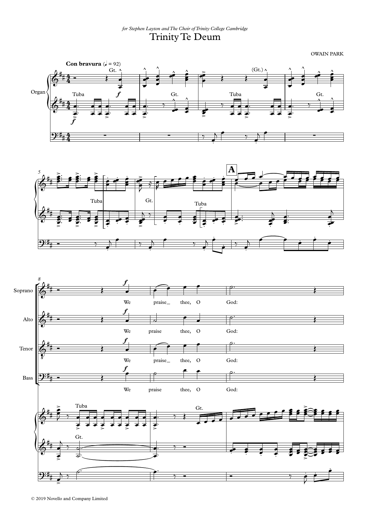 Trinity Te Deum: SATB Choral Octavo