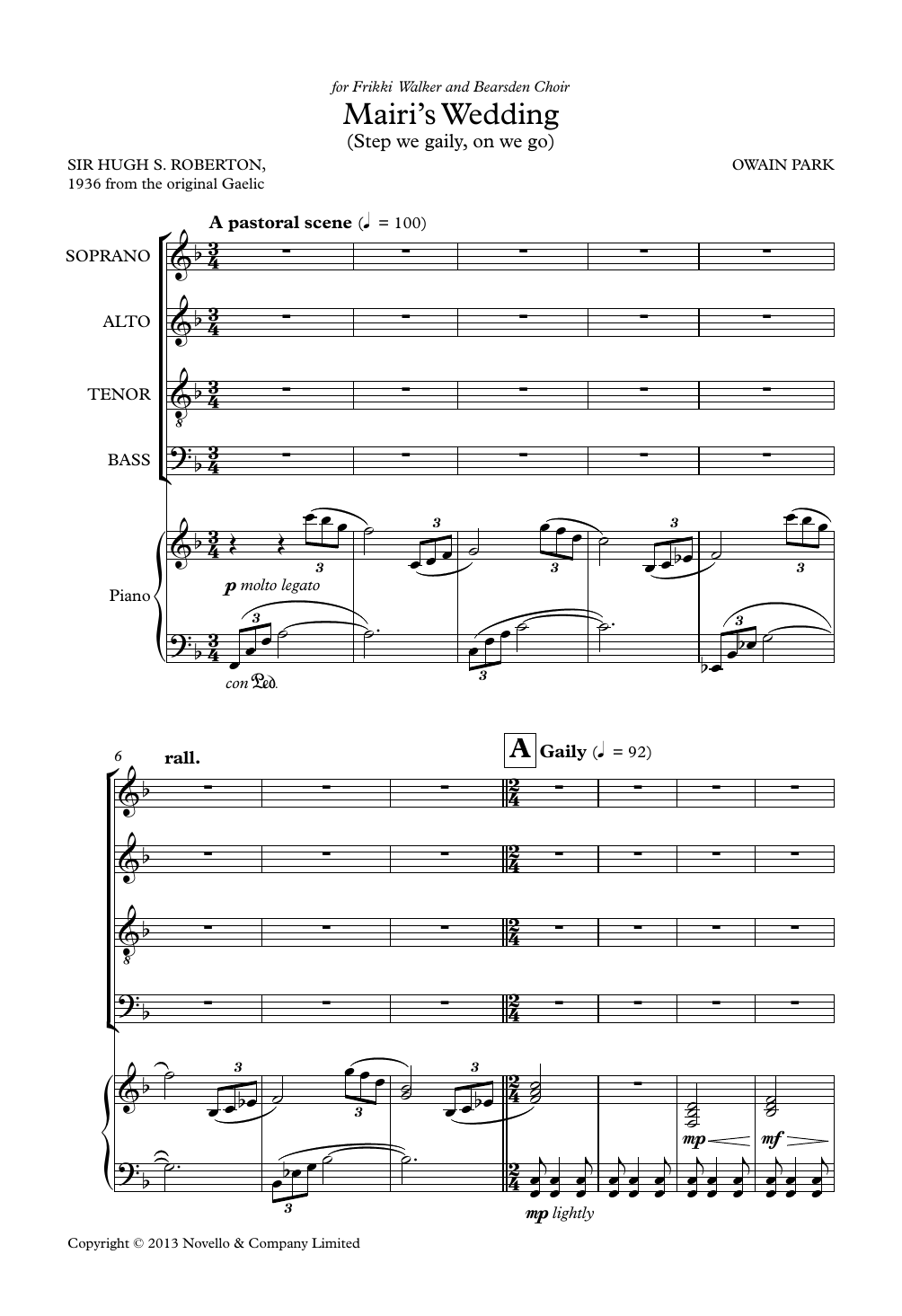 Mairi's Wedding (Step we gaily, on we go): SATB Choral Octavo