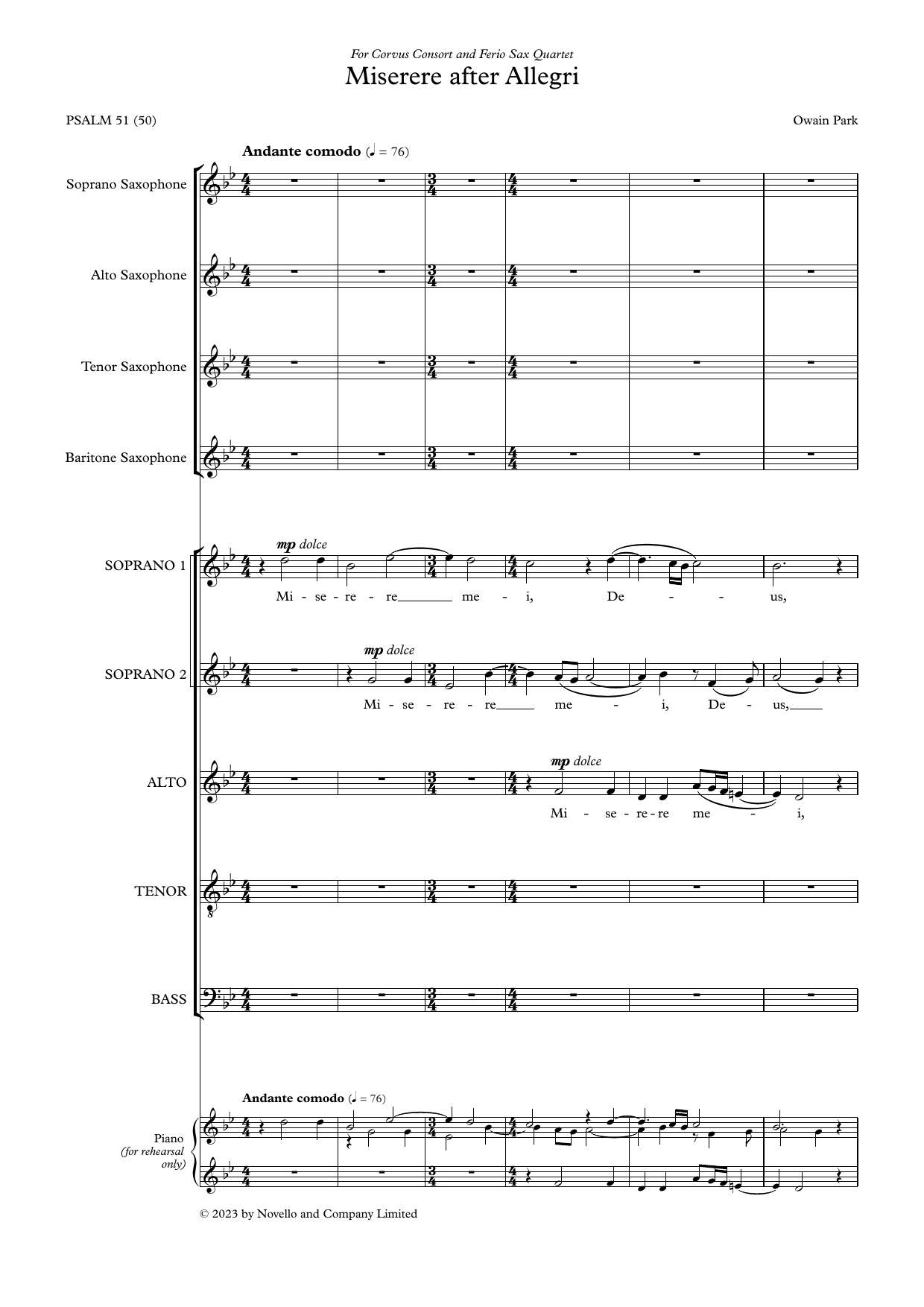 Miserere after Allegri (Score): SATB Choral Octavo