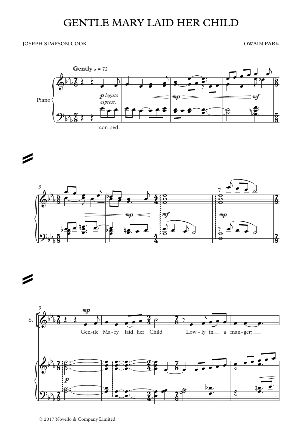 Gentle Mary Laid Her Child: SATB Choral Octavo