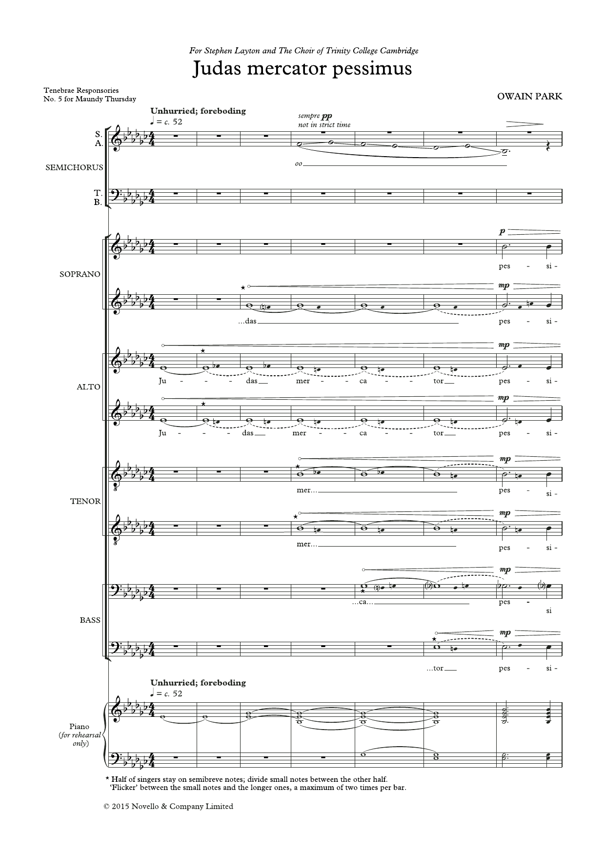 Judas Mercator Pessimus: SATB Choral Octavo