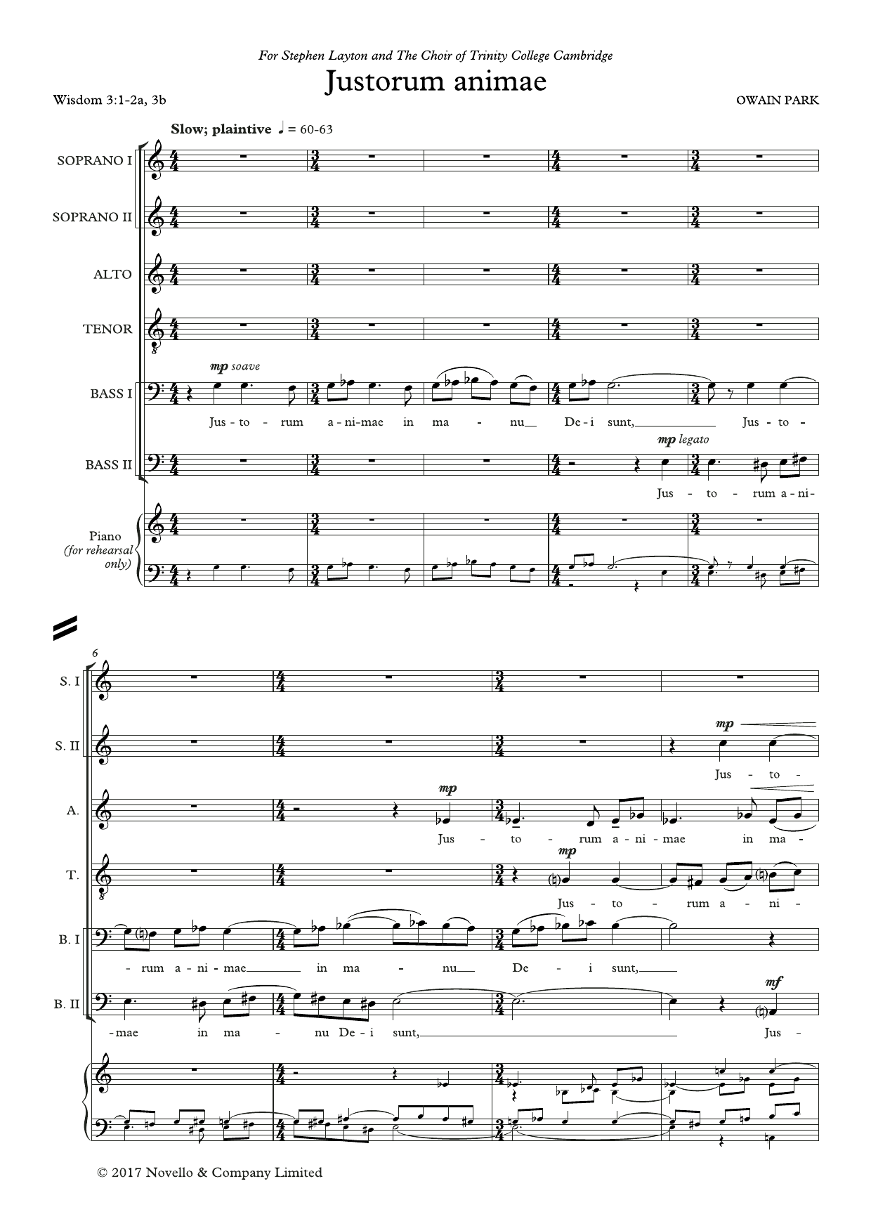 Justorum Animae: SATB Choral Octavo