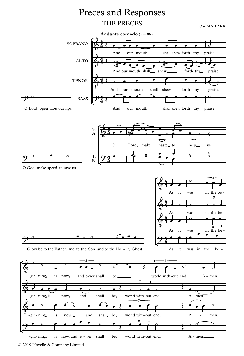 Preces and Responses: SATB Choral Octavo