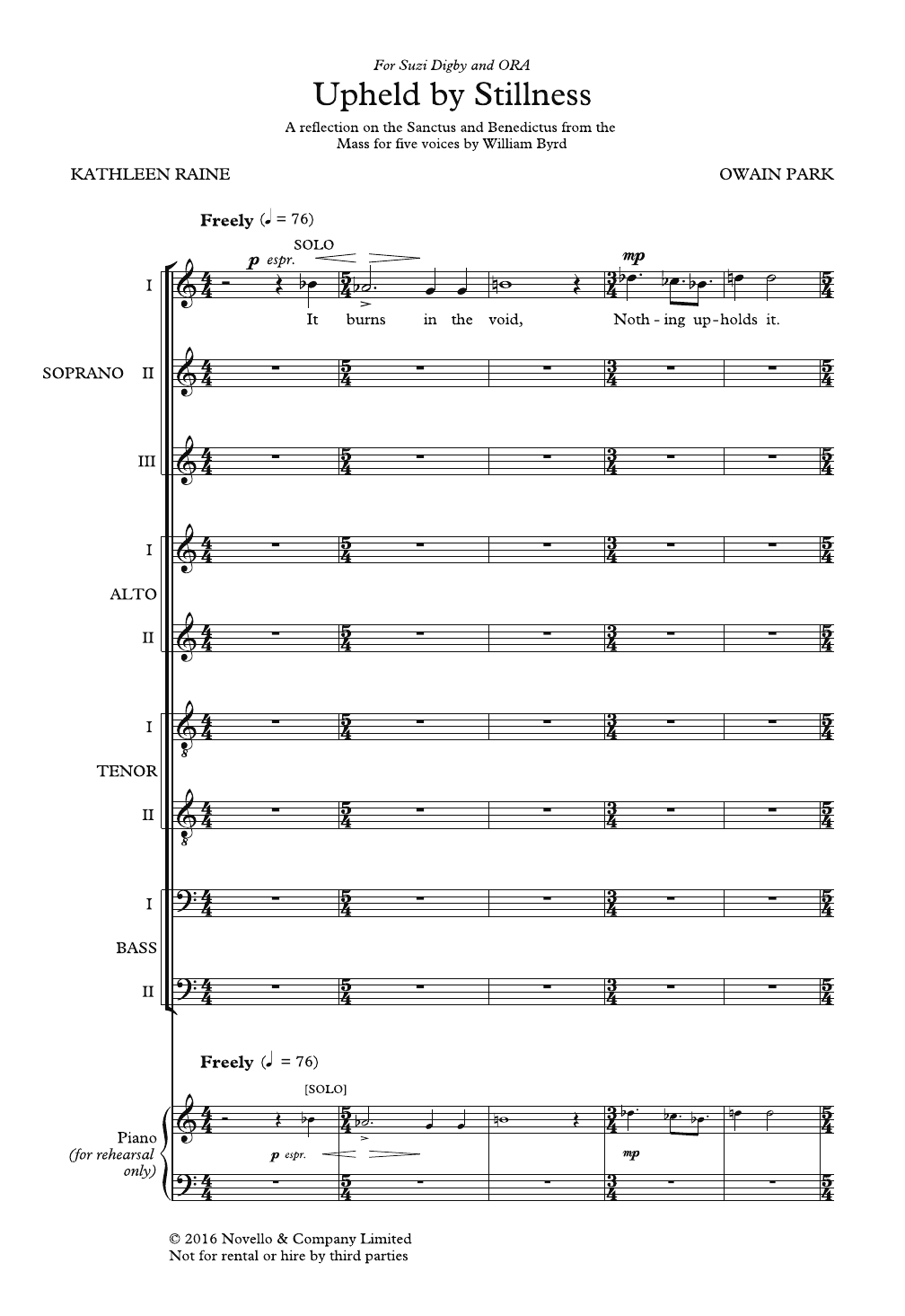 Upheld By Stillness: SATB Choral Octavo