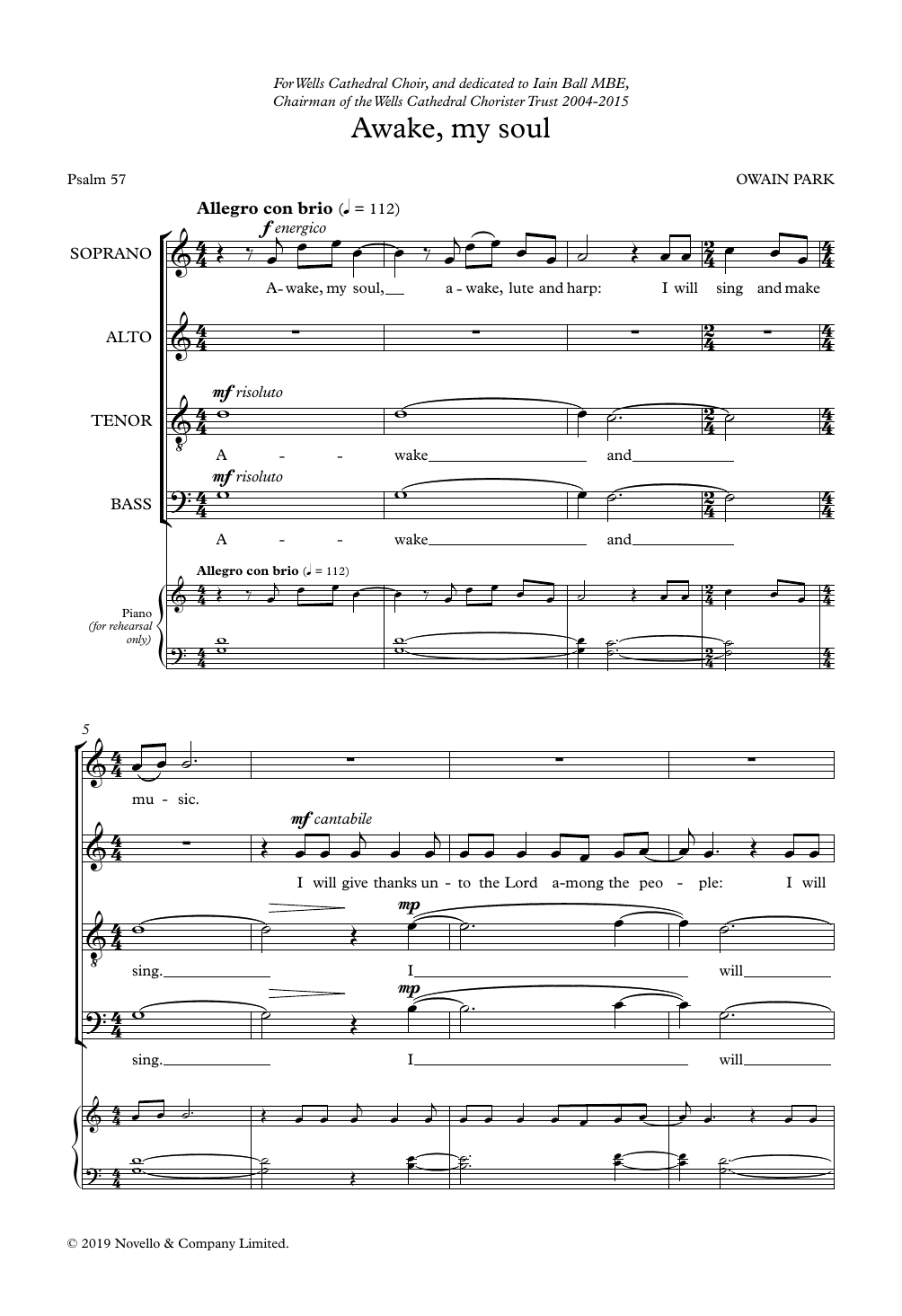 Awake, my soul: SATB Choral Octavo