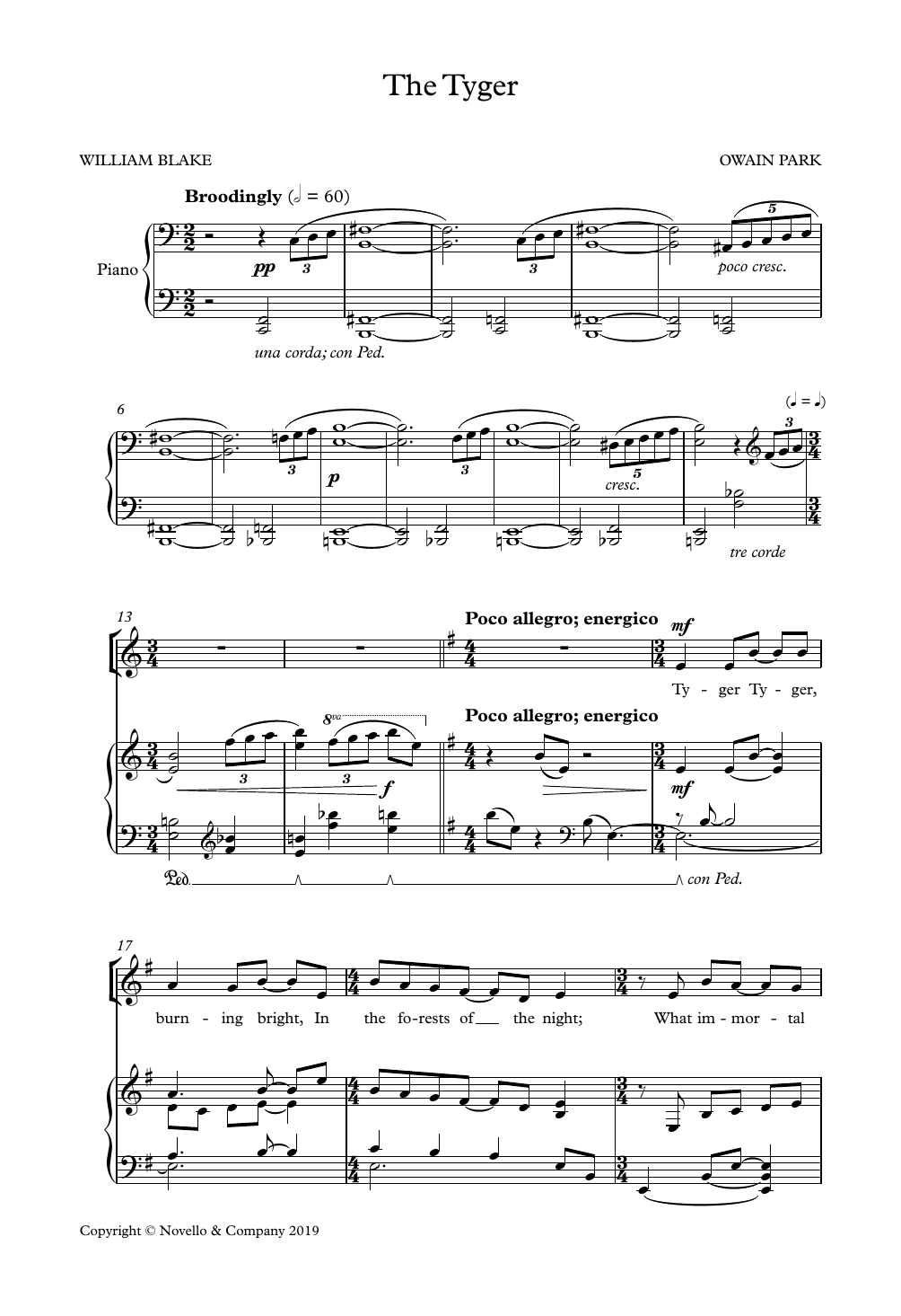The Tyger: SSA Choral Octavo