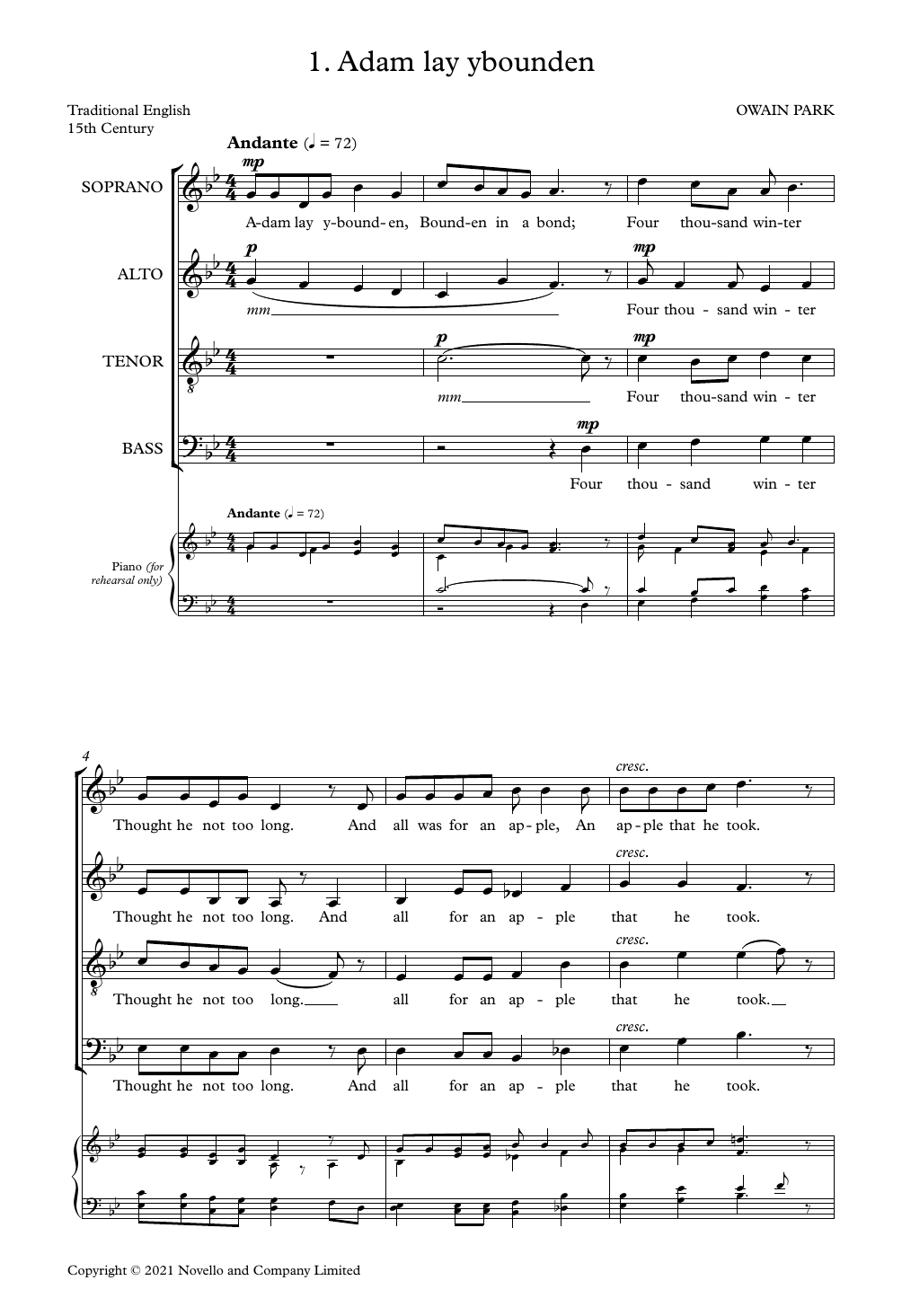 Five Carols: SATB Choral Octavo