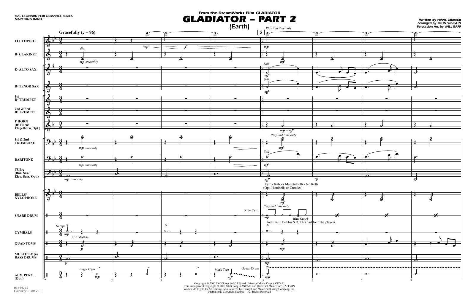 Gladiator Part 2 (arr. Rapp & Wasson) - Full Score